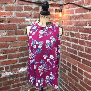 Pink, Blue, Yellow and White Floral Tank Top